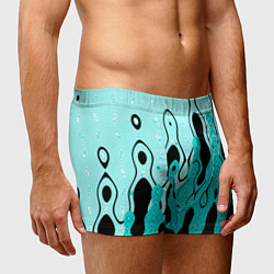 Трусы-боксеры мужские Чёрно-голубой абстракция, цвет: 3D-принт — фото 2