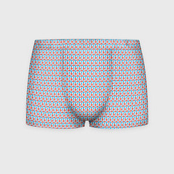 Мужские трусы Красно-синие фигуры на белом фоне