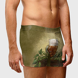 Трусы-боксеры мужские Кружка пива акварель, цвет: 3D-принт — фото 2