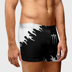 Трусы-боксеры мужские Monster energy белый огонь, цвет: 3D-принт — фото 2