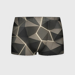 Мужские трусы Серая объемная текстура с гранями