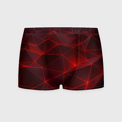 Трусы-боксеры мужские Красные полигоны с неоном, цвет: 3D-принт