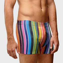 Трусы-боксеры мужские Разноцветная полоска, цвет: 3D-принт — фото 2