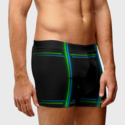 Трусы-боксеры мужские Neon green light blue, цвет: 3D-принт — фото 2