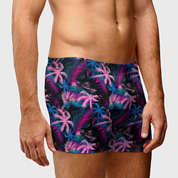 Трусы-боксеры мужские Palm pink blue pink, цвет: 3D-принт — фото 2
