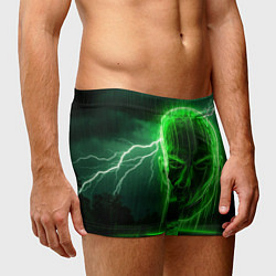 Трусы-боксеры мужские Неоновая голова, цвет: 3D-принт — фото 2