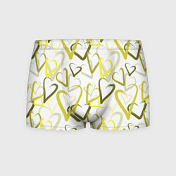Трусы-боксеры мужские Зеленые сердца, цвет: 3D-принт