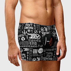 Трусы-боксеры мужские Twenty one pilots rock logo, цвет: 3D-принт — фото 2