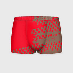 Трусы-боксеры мужские Абстрактные алые пятна на цвете какао, цвет: 3D-принт