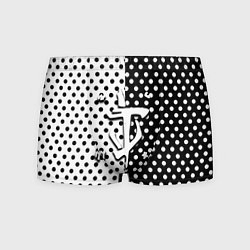 Мужские трусы Doom точки черно белые