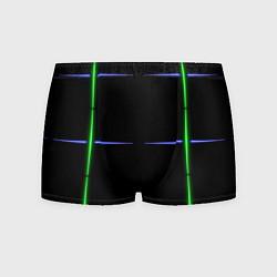 Трусы-боксеры мужские Color black green purple stripes, цвет: 3D-принт