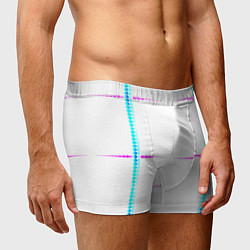 Трусы-боксеры мужские Color white blue pink stripes, цвет: 3D-принт — фото 2