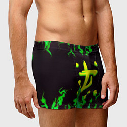 Трусы-боксеры мужские Doom зелёный огонь, цвет: 3D-принт — фото 2