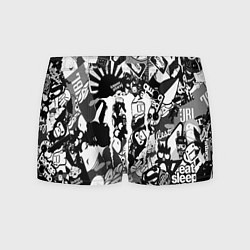 Трусы-боксеры мужские Monster energy black sticker, цвет: 3D-принт