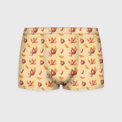 Мужские трусы Хеллоуин с тыквой и листьями