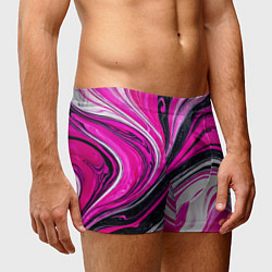 Трусы-боксеры мужские Розово белая абстракция, цвет: 3D-принт — фото 2