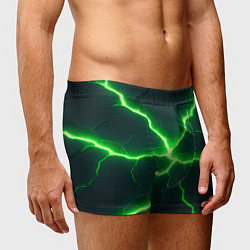 Трусы-боксеры мужские Зеленый неон из плит, цвет: 3D-принт — фото 2