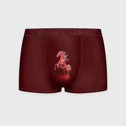 Трусы-боксеры мужские Красная огненная лошадь символ 2026 года, цвет: 3D-принт