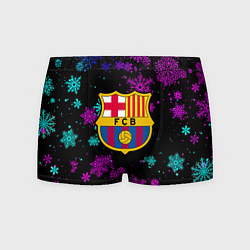 Трусы-боксеры мужские Барселона неоновые снежинки, цвет: 3D-принт