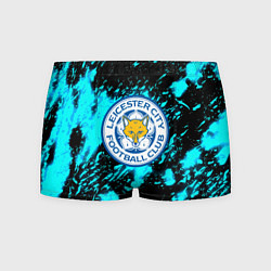 Трусы-боксеры мужские Лестер сити голубые краски, цвет: 3D-принт