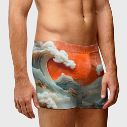 Трусы-боксеры мужские Японский пейзаж абстракция, цвет: 3D-принт — фото 2
