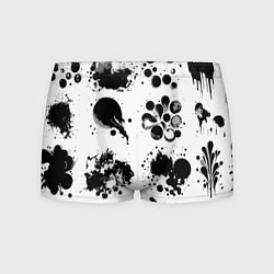 Мужские трусы Чёрно-белые кляксы - абстракция