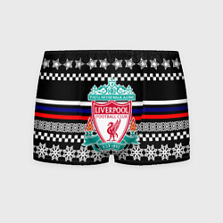 Трусы-боксеры мужские Ливерпуль текстура триколор зима, цвет: 3D-принт