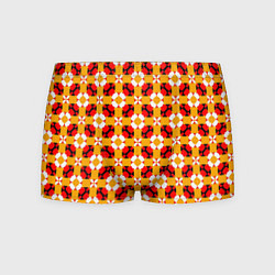 Трусы-боксеры мужские Цветочная геометрия красно-желтая, цвет: 3D-принт