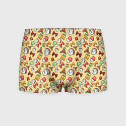 Трусы-боксеры мужские Новогодний паттерн, цвет: 3D-принт