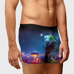 Трусы-боксеры мужские Шрек бравый космонавт - неоновое свечение, цвет: 3D-принт — фото 2