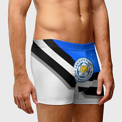 Трусы-боксеры мужские Лестер сити геометрия полосы, цвет: 3D-принт — фото 2