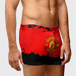 Трусы-боксеры мужские Манчестер Юнайтед краски брызги, цвет: 3D-принт — фото 2