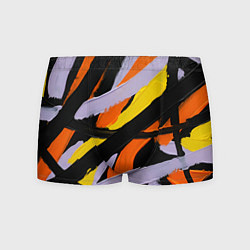 Трусы-боксеры мужские Полоски краски абстракция, цвет: 3D-принт
