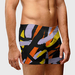 Трусы-боксеры мужские Полоски краски абстракция, цвет: 3D-принт — фото 2
