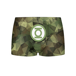 Трусы-боксеры мужские Зеленый фонарь: камуфляж, цвет: 3D-принт