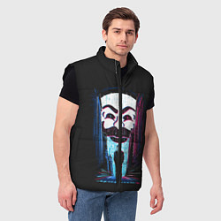 Мужской жилет Mr Robot: Anonymous, цвет: 3D-черный — фото 2