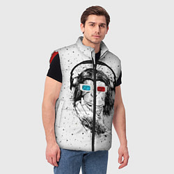 Мужской жилет Обезьяна в наушниках, цвет: 3D-красный — фото 2