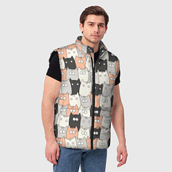 Мужской жилет Котики, цвет: 3D-черный — фото 2