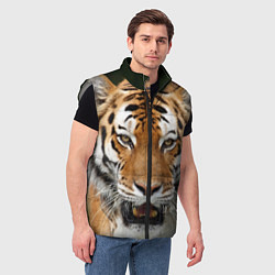 Мужской жилет Рык тигра, цвет: 3D-светло-серый — фото 2