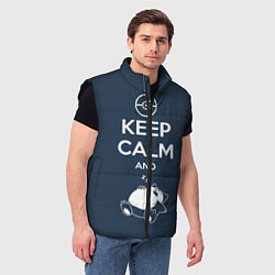Мужской жилет Keep Calm & Squirtle, цвет: 3D-черный — фото 2