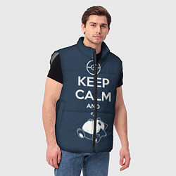 Мужской жилет Keep Calm & Squirtle, цвет: 3D-светло-серый — фото 2