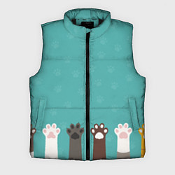 Мужской жилет Лапки котеек, цвет: 3D-черный