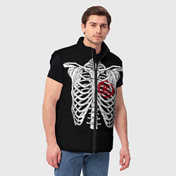 Мужской жилет Кукрыниксы: Скелет, цвет: 3D-черный — фото 2