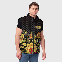 Мужской жилет Russia: black edition, цвет: 3D-черный — фото 2