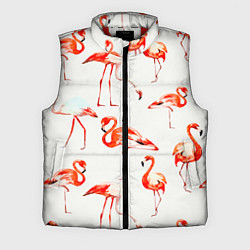 Мужской жилет Оранжевые фламинго, цвет: 3D-красный