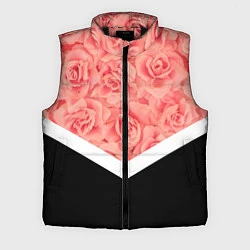 Мужской жилет Розовые розы, цвет: 3D-черный