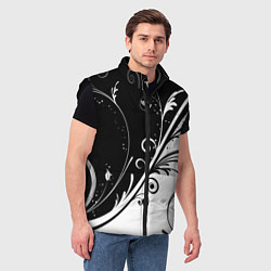 Мужской жилет Цветочный узор, цвет: 3D-черный — фото 2