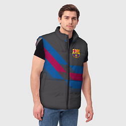 Мужской жилет Barcelona FC: Dark style, цвет: 3D-светло-серый — фото 2