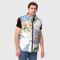 Мужской жилет Сирень и Пионы, цвет: 3D-красный — фото 2