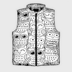 Мужской жилет Совушки: узор, цвет: 3D-черный